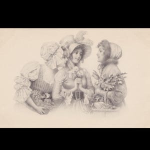 Vintage postcard ∙ M.M Vienne ∙ Portrait of three beautiful Edwardian women