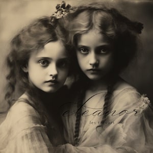 INSTANT DIGITAL DOWNLOAD, vintage portrait of two beautiful Edwardian girls