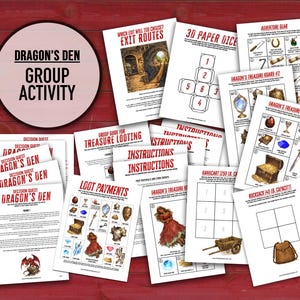Dragon's Den Decision Quest printable PDF team building activity and icebreaker game.