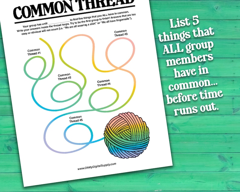 Find the Common Thread Group Team Building Activity & Printable ...