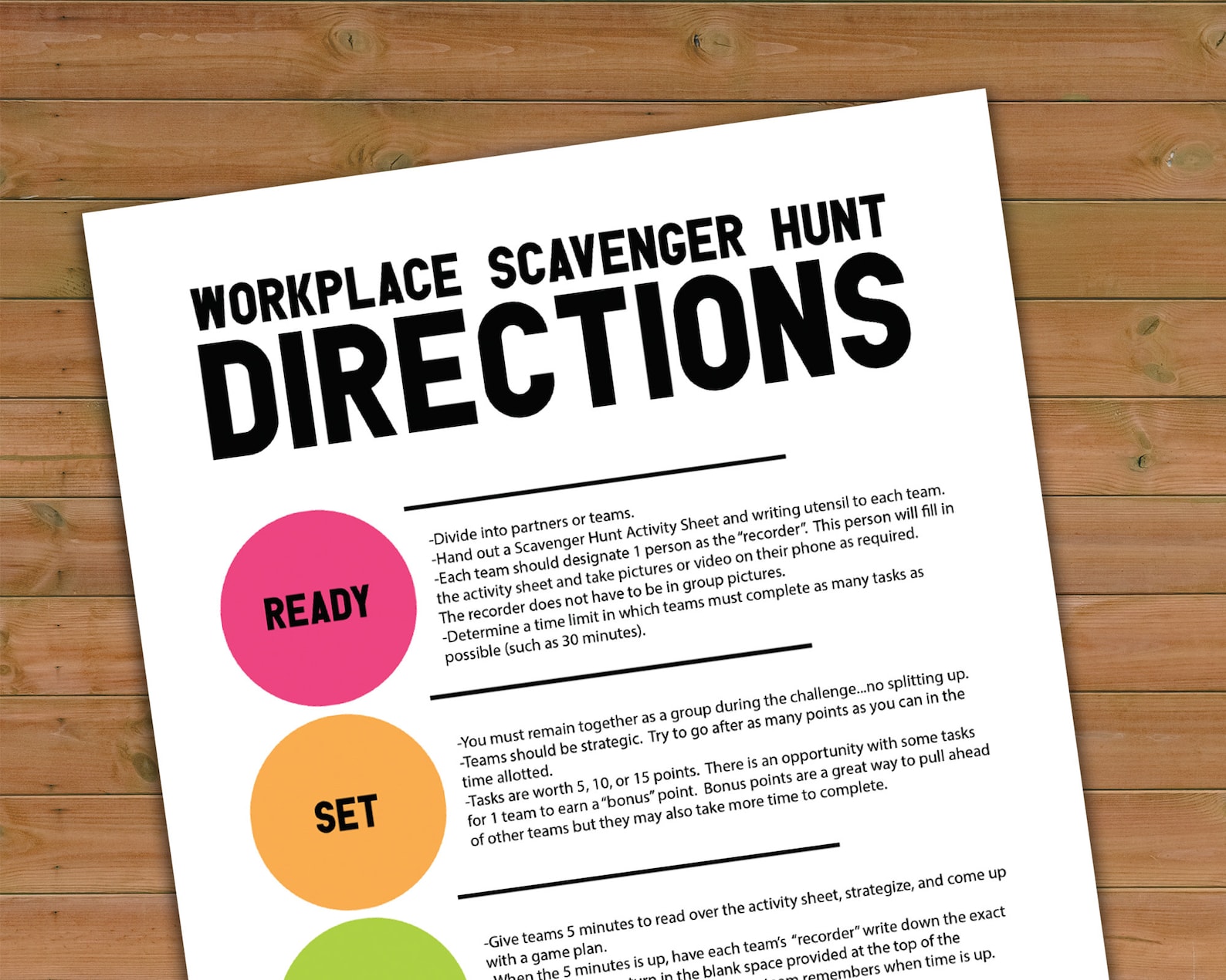 Workplace Team Scavenger Hunt List Printable Activity Work Etsy