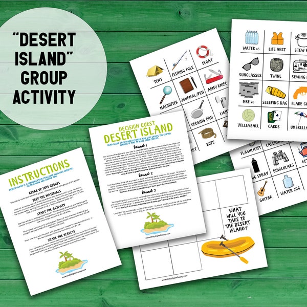 Decision Quest: Desert Island | Survival Group Communication & Decision Making Activity | Workplace Team Building Printable Ice Breaker Game