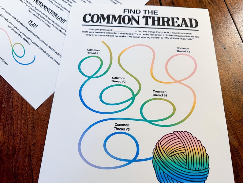Find the Common Thread Group Team Building Activity & Icebreaker Game ...