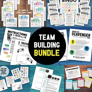 Workplace Games & Activities Printables Bundle | Work Ice Breaker Activities and Team Building Games | Printable Office Party Group Games