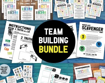 Workplace Games & Activities Printables Bundle | Work Ice Breaker Activities and Team Building Games | Printable Office Party Group Games