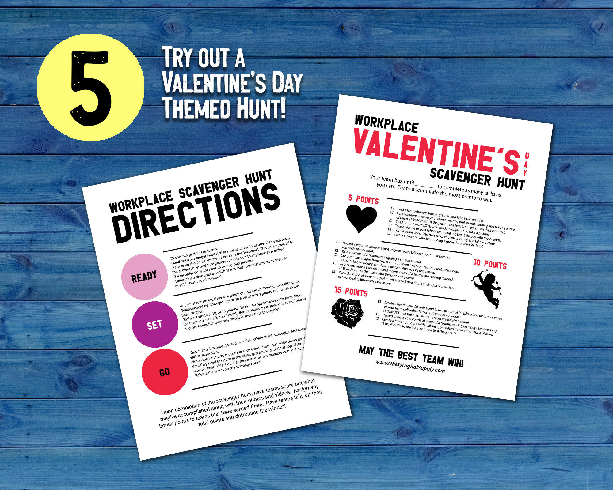Workplace Team Scavenger Hunt Printables Bundle Office Scavenger Hunt Icebreaker Game Staff Team ...