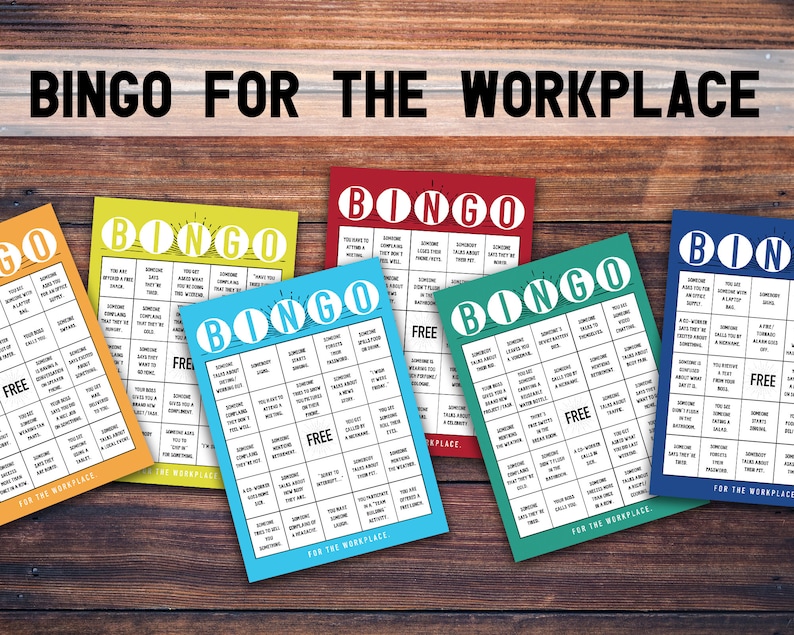 bingo for the workplace printable game to play with co workers etsy