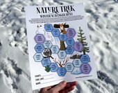 Winter Nature Trek Scavenger Hunt Printable Team-building Activity, Competitive Outdoor Hiking Game PDF File