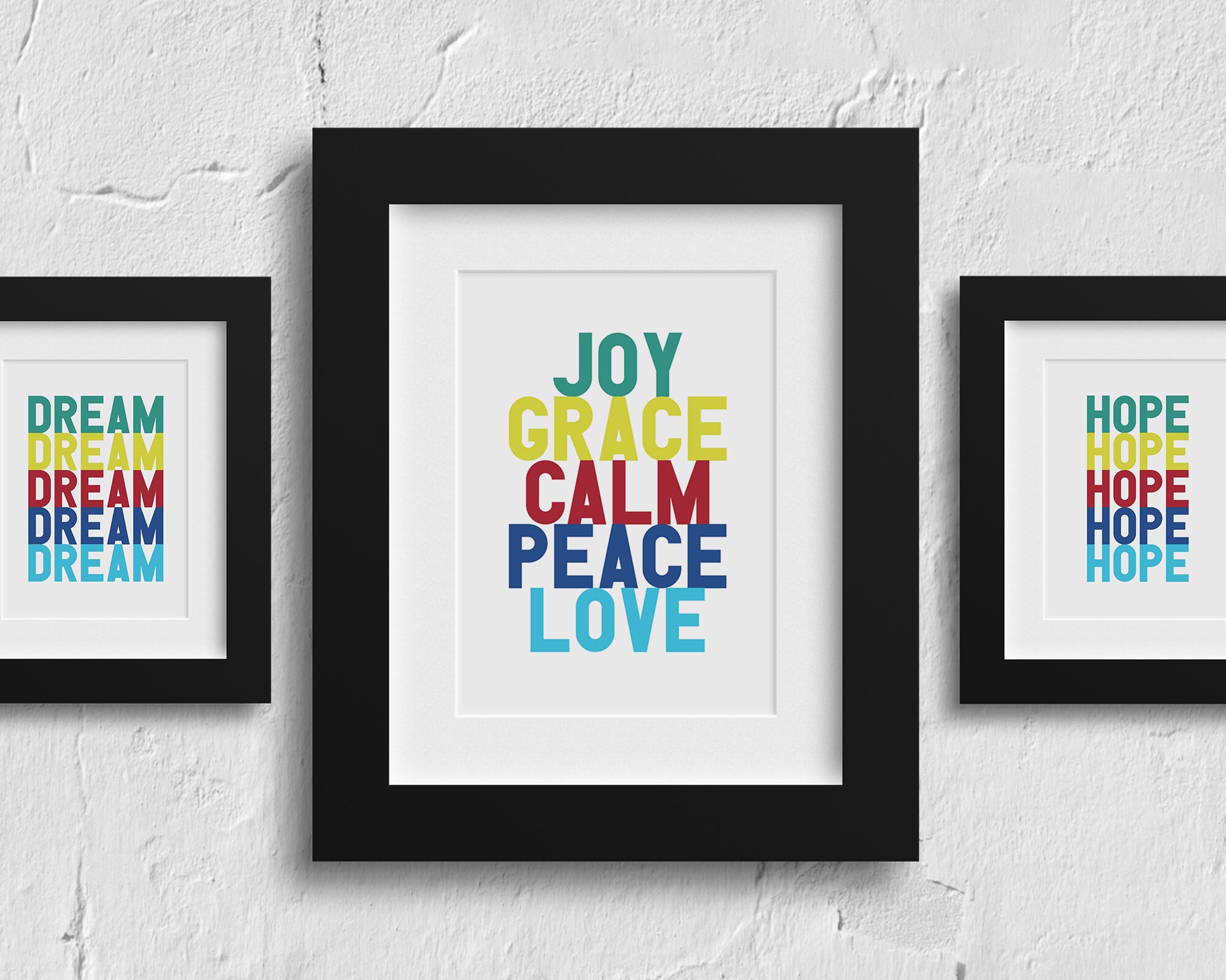 Positive Words Wall Art Printable Download Joy Calm Peace Etsy