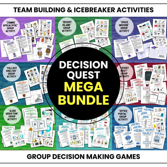Decision Quest Team Building Games MEGA BUNDLE, Printable Icebreaker Activities for Group Decision-making