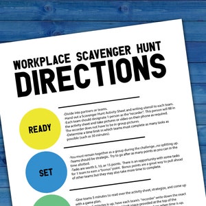 Workplace Team Scavenger Hunt Printable Activity | Work Team Building ...