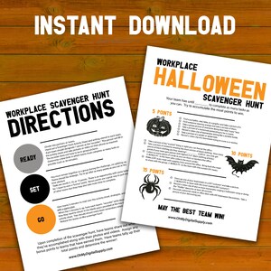 Halloween Workplace Scavenger Hunt Printable Team Competition | Work ...