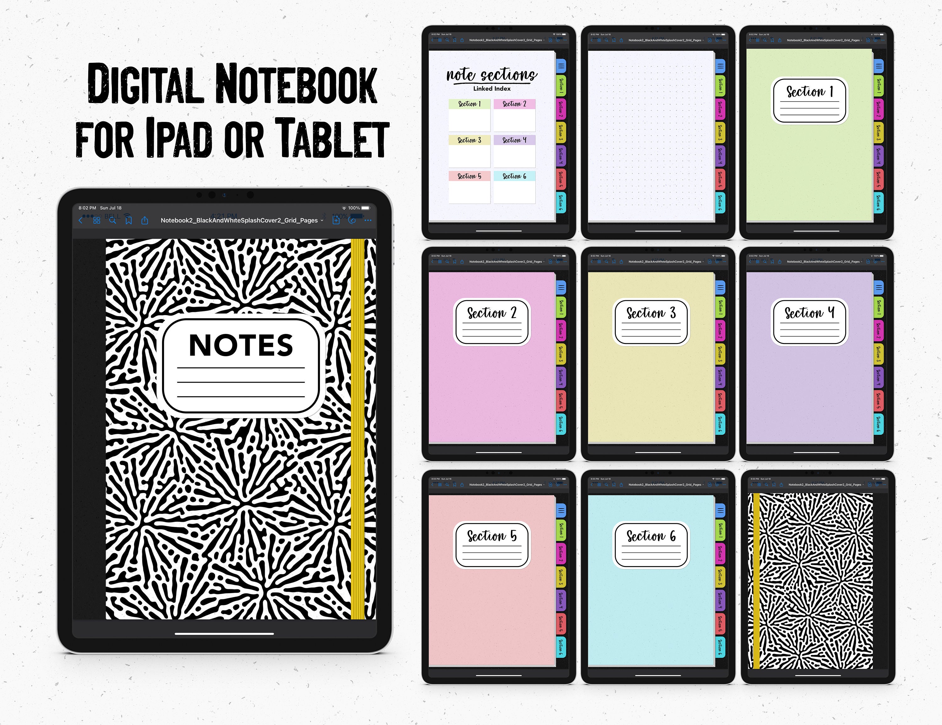 Digital Notebook Bundle for Goodnotes App on Ipad and Tablets Etsy España