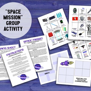 Space Mission Decision Quest printable PDF team building activity and icebreaker game.
