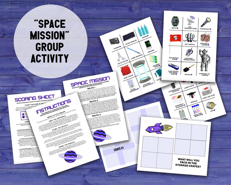 Space Mission Decision Quest printable PDF team building activity and icebreaker game.