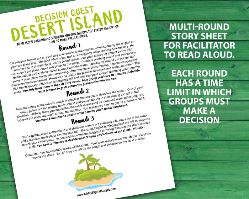 Decision Quest: Desert Island, Printable Team-building Game, Group Decision-Making Icebreaker Activity 画像 15