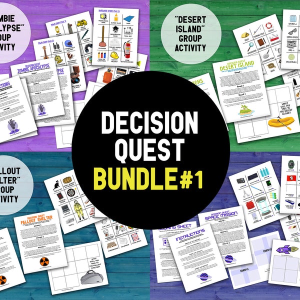 Decision Quest Bundle #1 | Group Communication and Decision-Making Activity Printable Bundle | Team Building Activity & Ice Breaker Games