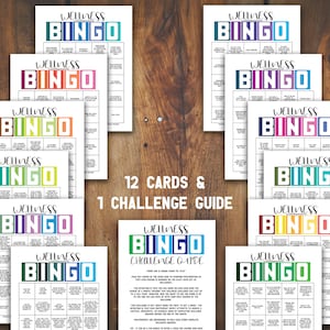 Activité imprimable du défi BINGO Santé et bien-être | Cartes de BINGO bien-être | Défi santé mensuel | Défi de bien-être personnel