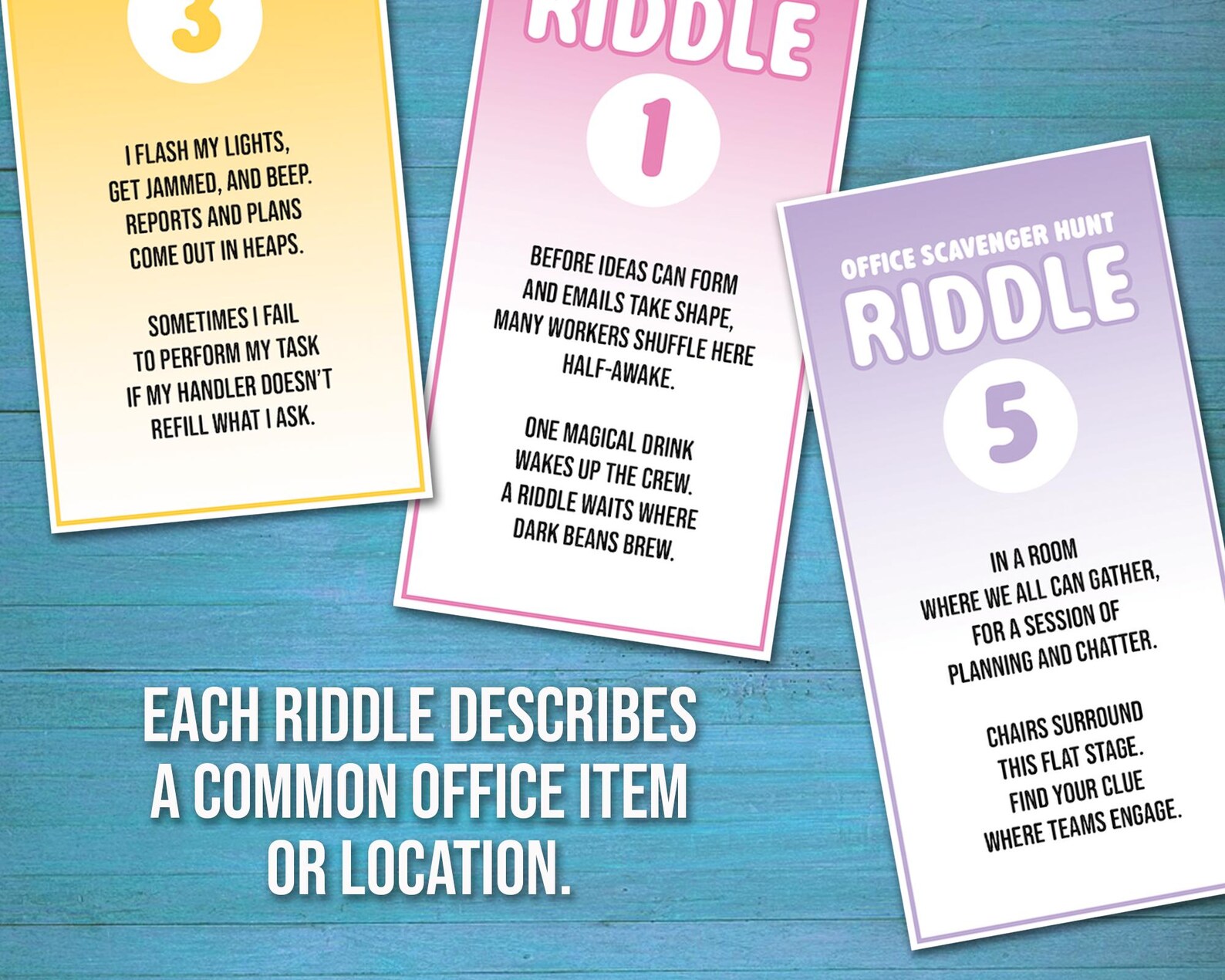 Office Scavenger Hunt Riddle Based Team Building Activity, Workplace ...