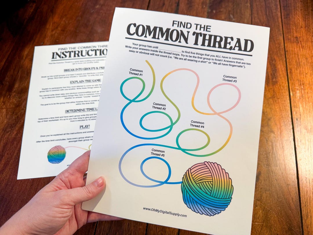 Find the Common Thread Group Team Building Activity & Printable ...