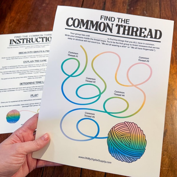 Find the Common Thread Group Team Building Activity & Printable Icebreaker Game