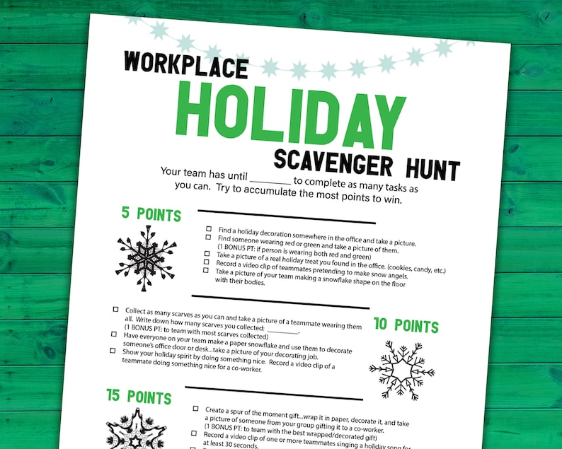 Workplace Scavenger Hunt Printables Bundle Team Scavenger Hunt Staff ...