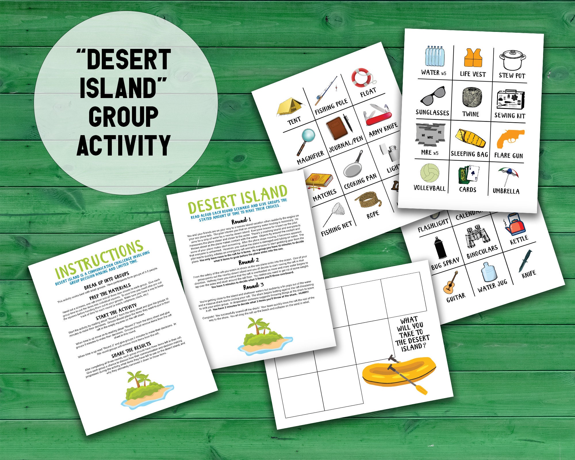 Desert Island Survival Group Communication Activity Etsy Canada 