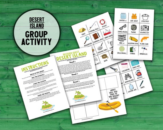 Decision Quest: Desert Island, Printable Team-building Game, Group Decision-Making Icebreaker Activity
