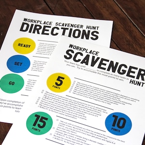 Workplace Team Scavenger Hunt Printable Activity | Work Team Building ...