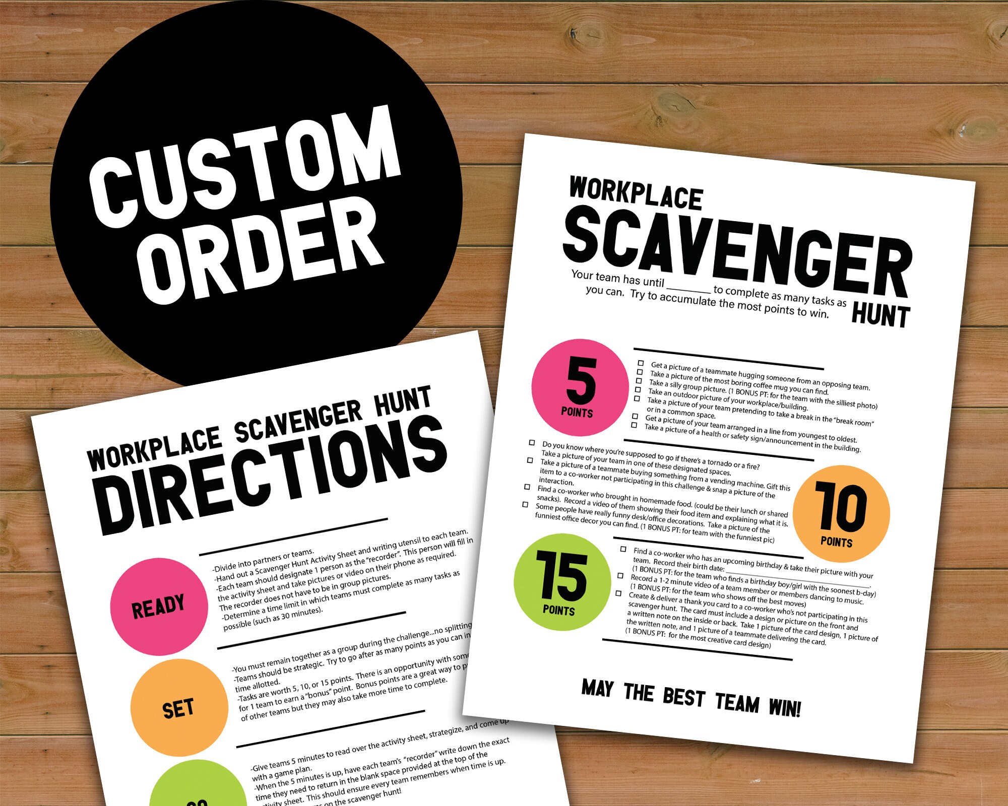CUSTOM ORDER Workplace Team Scavenger Hunt List Printable - Etsy CUSTOM ORDER Workplace Team Scavenger Hunt List Printable - Etsy