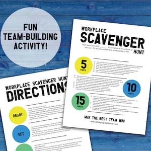 Workplace Team Scavenger Hunt Printable Activity | Work Team Building ...