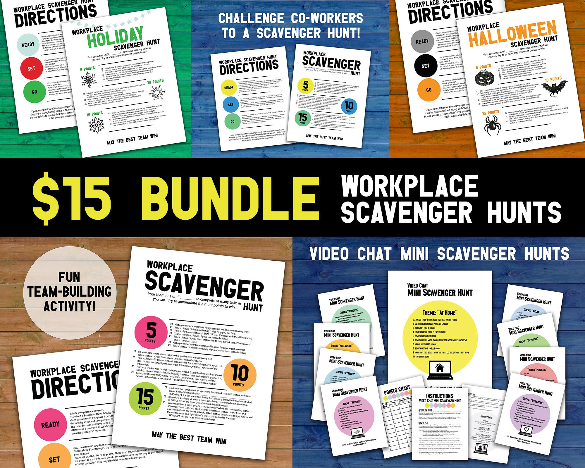 Workplace Scavenger Hunt Printables Bundle Druckbares Team - Etsy Österreich
