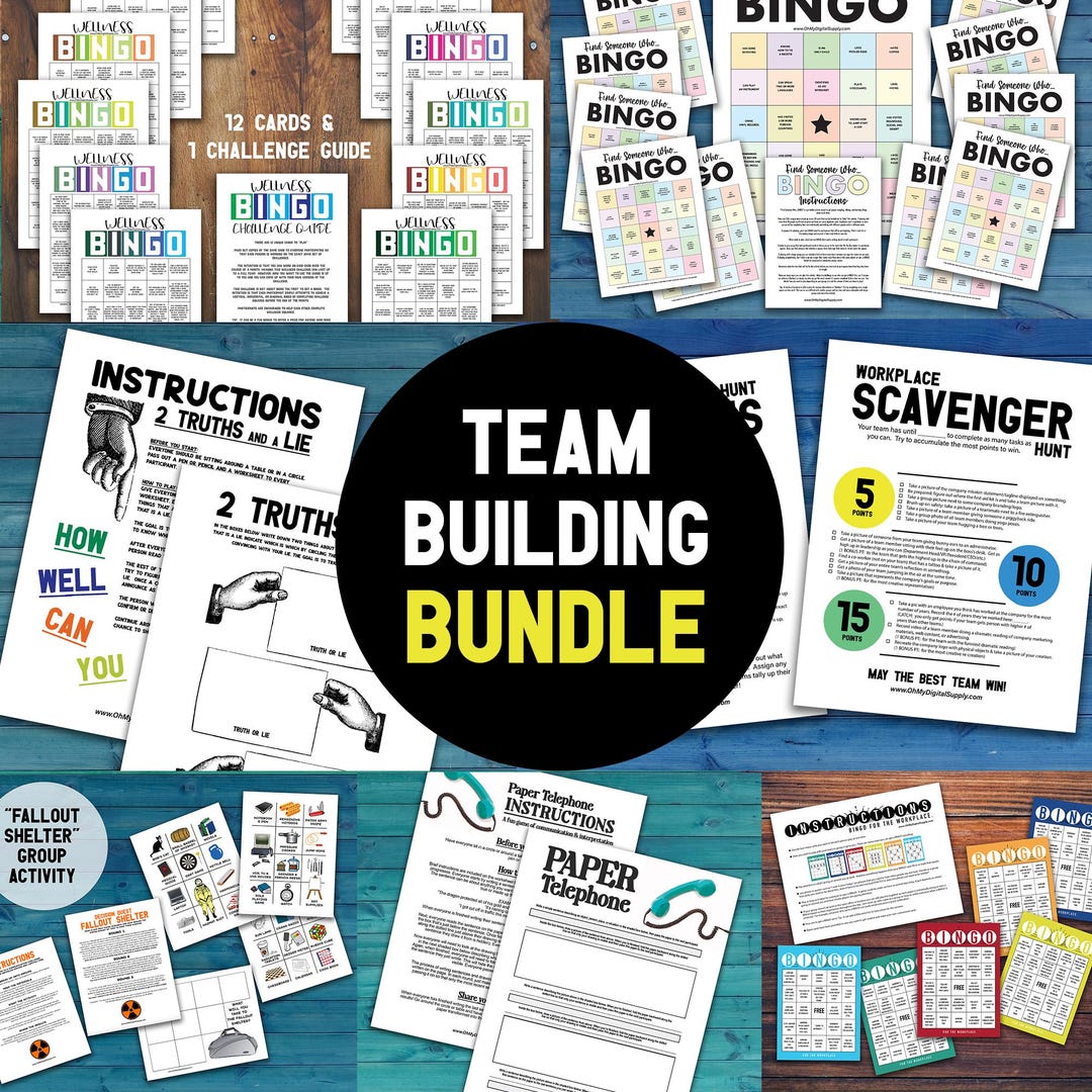Workplace Games & Activities Printables Bundle | Work Ice Breaker ...