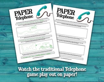 Paper Telephone Printable Group Communication Game Telephone