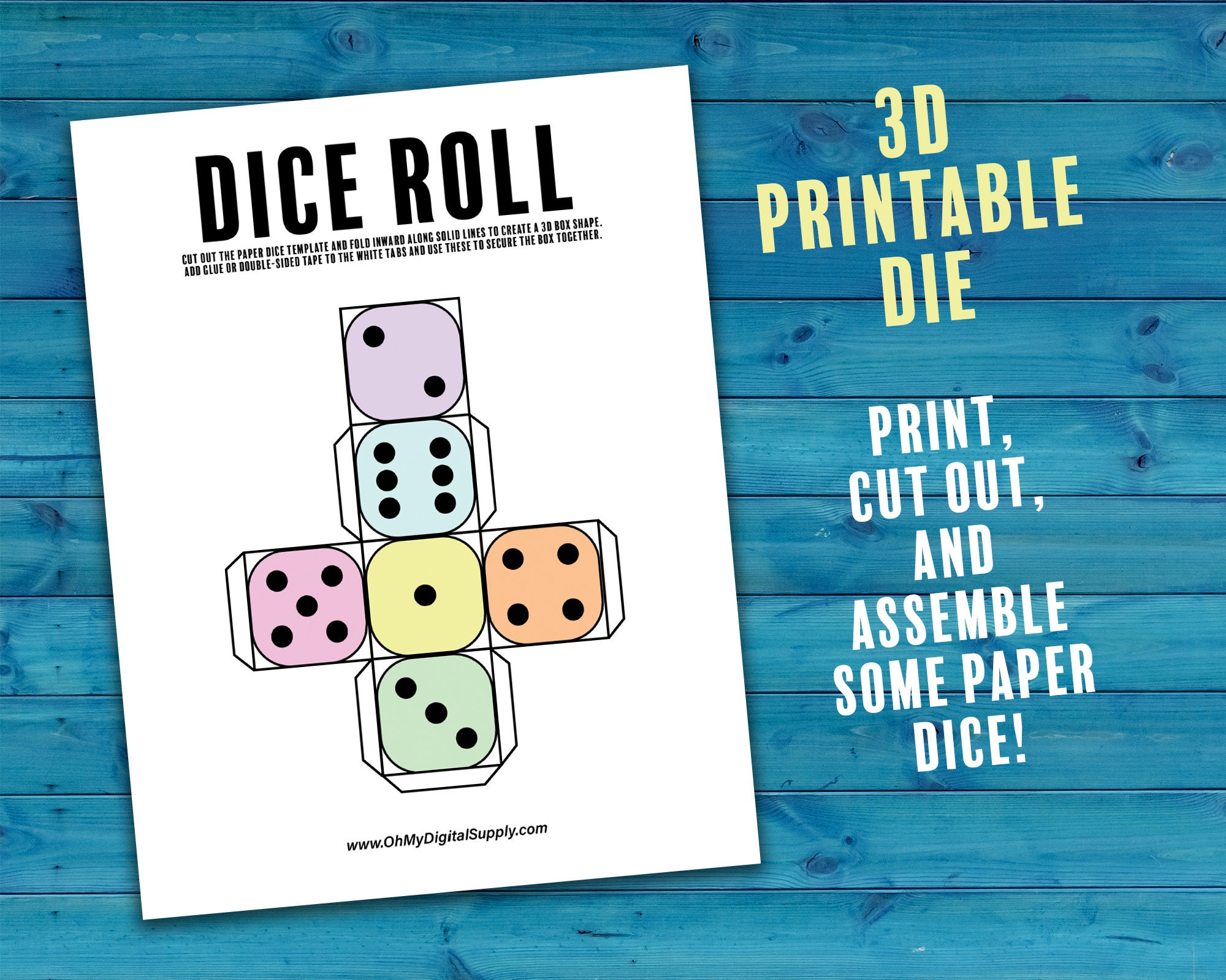 Dice Roll Printable Decision Maker Game Decision (Download Now) 