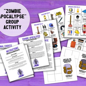 Zombie Apocalypse Decision Quest printable PDF team building activity and icebreaker game.