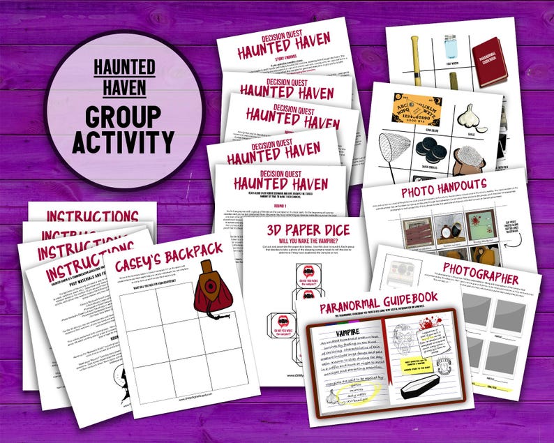Haunted Haven Decision Quest printable PDF team building activity and icebreaker game.