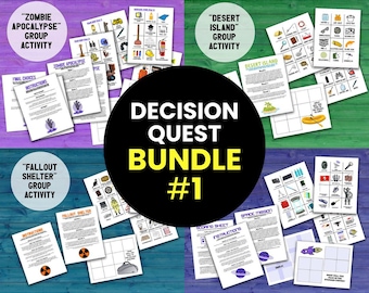 Decision Quest Games Bundle #1, Group Decision-Making Ice Breaker Activity, Printable Staff & Group Communication Games, Quick Tabletop RPG