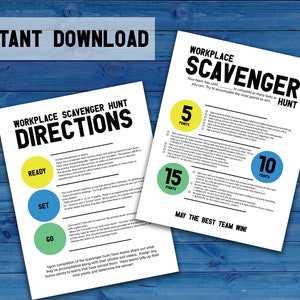 Workplace Team Scavenger Hunt Printable Activity Work Team - Etsy