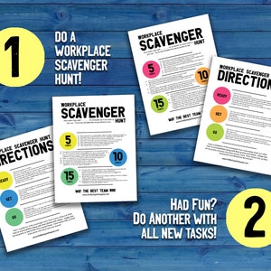 Workplace Team Scavenger Hunt Printables Bundle | Office Scavenger Hunt ...