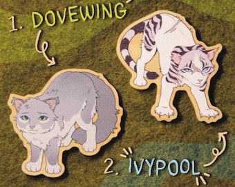 Wooden Pins - Omen of the Stars War Cats Characters Inspired
