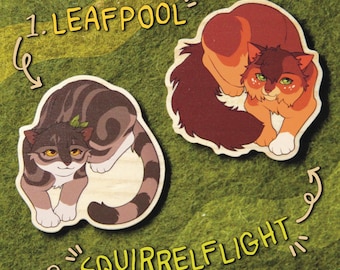 Wooden Pins - The New Prophecy War Cats Character Inspired