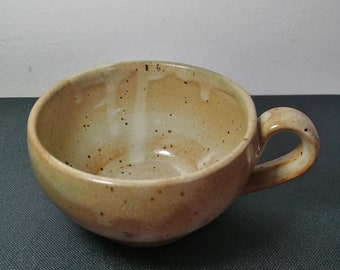 Shell tea/coffee cup, handmade speckled ceramic