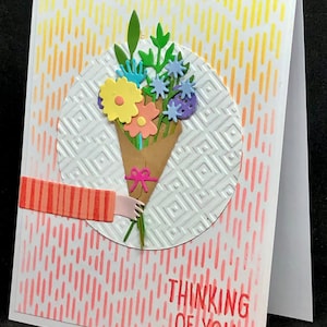 Get well soon handmade floral card