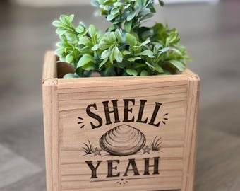 Mammapresentplanter, rolig suckulentplanter, "Snälla dö inte"-växtkruka, liten skrivbordsplanterare, present till mamma, handgjord cederplanter