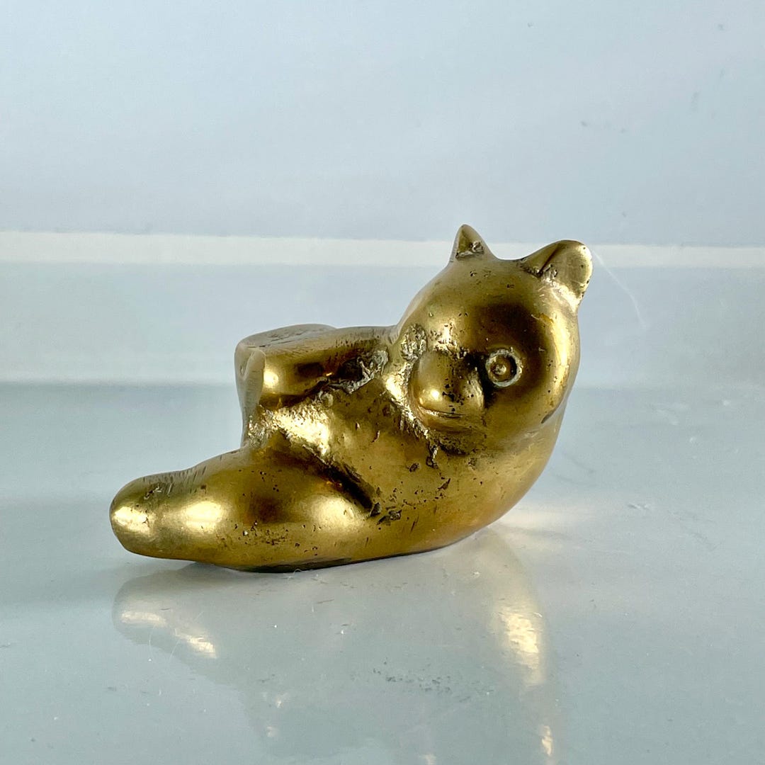 Vintage Solid Brass Panda Bear Figurine - Etsy