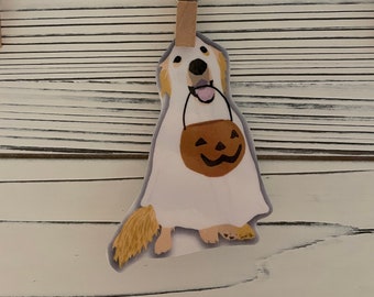 Halloween Ghost Golden Retriever Sticker or Magnet Laptop/Water Bottle Sticker/Magnet