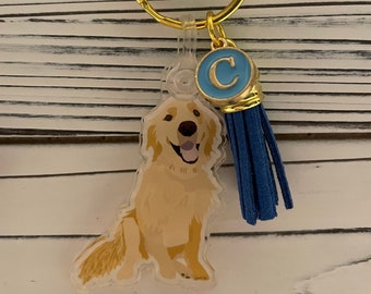 Golden Retriever Dog Keychain with Tassel ***Customizable***