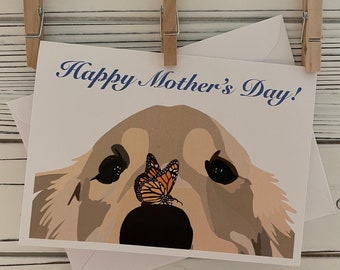 Mother's Day Golden Retriever Card-Mother's Day Card- Golden Retriever