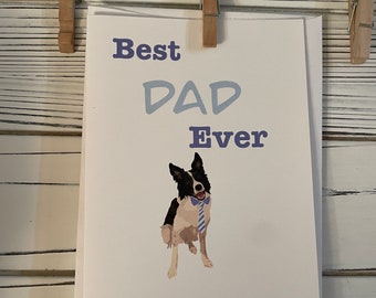 Father’s Day Border Collie Card- Happy Father’s Day- Border Collie